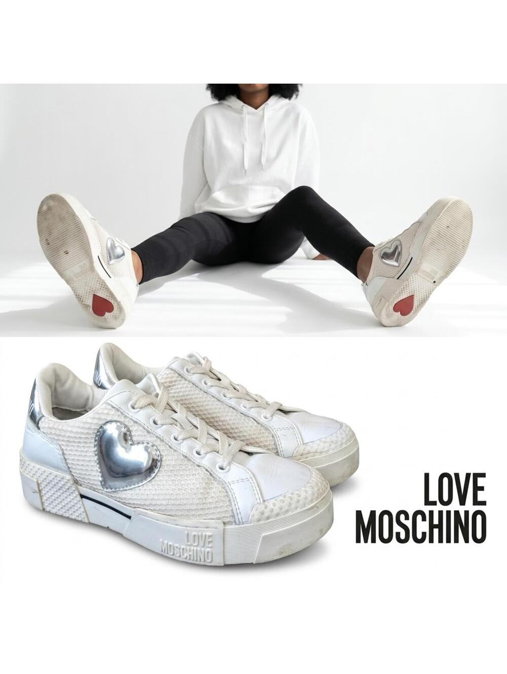 Love Moschino Silver Heart Women Sneakers Bangladesh US 7.5